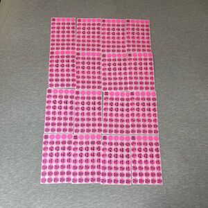 Sunburst Systems Priced & Numbered Garage Sale Stickers 16 PCS. Set - Pink